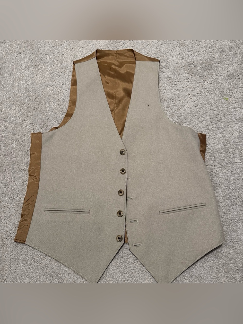 Men's Tailored Dress Vest in Light Khaki